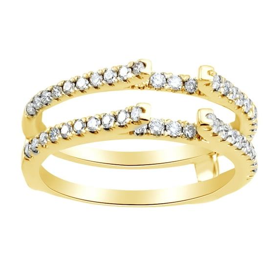 AFFY Round Shape White Natural Diamond Ring Guard Enhancer In 14K Yellow Gold (0.5 Cttw)