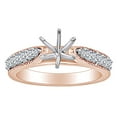 thumbnail image 1 of AFFY Round Shape White Natural Diamond Semi Mount Engagement Ring In 14k Solid Rose Gold (0.70 Cttw) Ring Size-9, 1 of 1