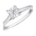 thumbnail image 1 of AFFY Round Shape White Natural Diamond Solitaire Engagement Ring In 10k White Gold (0.16 cttw) Ring Size-7.5, 1 of 2