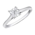 thumbnail image 1 of AFFY Round Shape White Natural Diamond Solitaire Ring In 10k White Gold (0.2 cttw) Ring Size-7.5, 1 of 2