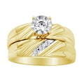 thumbnail image 1 of AFFY Round Shape White Natural Diamond Solitaire Wedding Ring Set In 10k Yellow Gold (0.30 Ct) Ring Size-5.5, 1 of 2