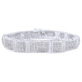 thumbnail image 1 of AFFY Round Shape White Natural Diamond Tennis Bracelet In 14k White Gold Over Sterling Silver (3.00 cttw)-8.5", 1 of 1