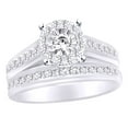 thumbnail image 1 of AFFY Round Shape White Natural Diamond Wedding Ring Set In 10k White Gold (1.25 cttw) Ring Size-10, 1 of 2