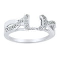 thumbnail image 1 of AFFY Round Shape White Natural Diamond Wrap Style Enhancer Ring In 14K White Gold (0.2 Cttw), 1 of 1