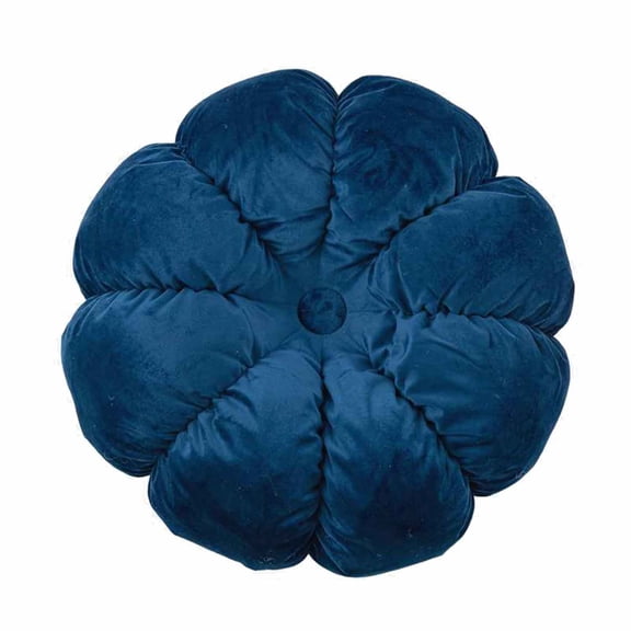 Round Shaped Flower Floor Pillow, Meditation Floor Pillow Velvet Petal Floor Cushions Large Pillows Seating Cute Decorative Cushion for Yoga Living Room (Dark Blue)