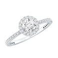 thumbnail image 1 of Rosec Jewels Round Shaped Lab Diamond Promise Halo Engagement Ring - EF-VS Quality, 925 Sterling Silver, US 4.00, 1 of 8