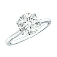 thumbnail image 1 of Rosec Jewels Round Shaped Moissanite Solitaire Engagement Ring (8 mm, 2 Carat, D-VS1 Grade), 18K White Gold, US 12.00, 1 of 7