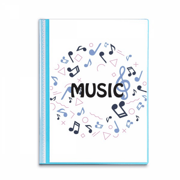 Round-Shaped Music Note Dark Blue Book Sheet Protectors Portfolio Binder Folder