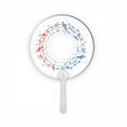 thumbnail image 1 of Round-Shaped Red Blue Music Notes Plastic Round Handheld Fan Decorations Craft, 1 of 2