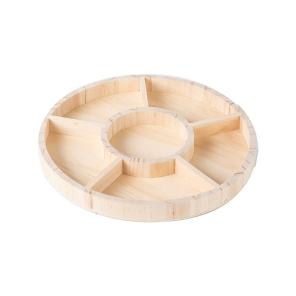 Round Shaped Wooden Tray 4 Pack 10"X1"