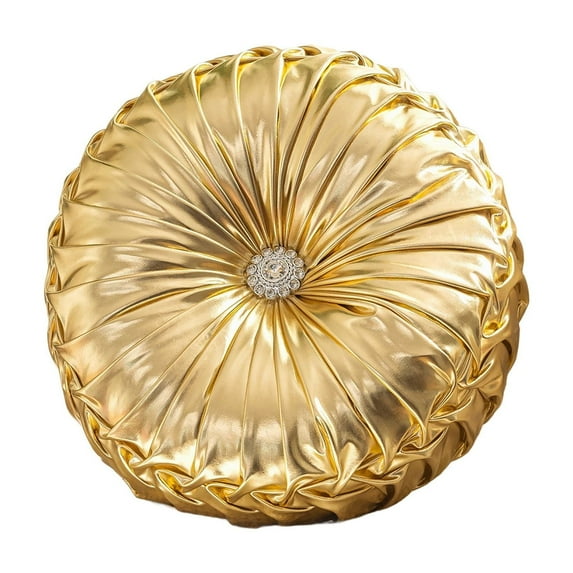 Round Shiny Fabric Throw Pillow With Zipper Decorative Cushion For Sofa Bedside Window And Futon Includes Pillow Cover Ideal For Living Room Decor And Home Decor Accessory