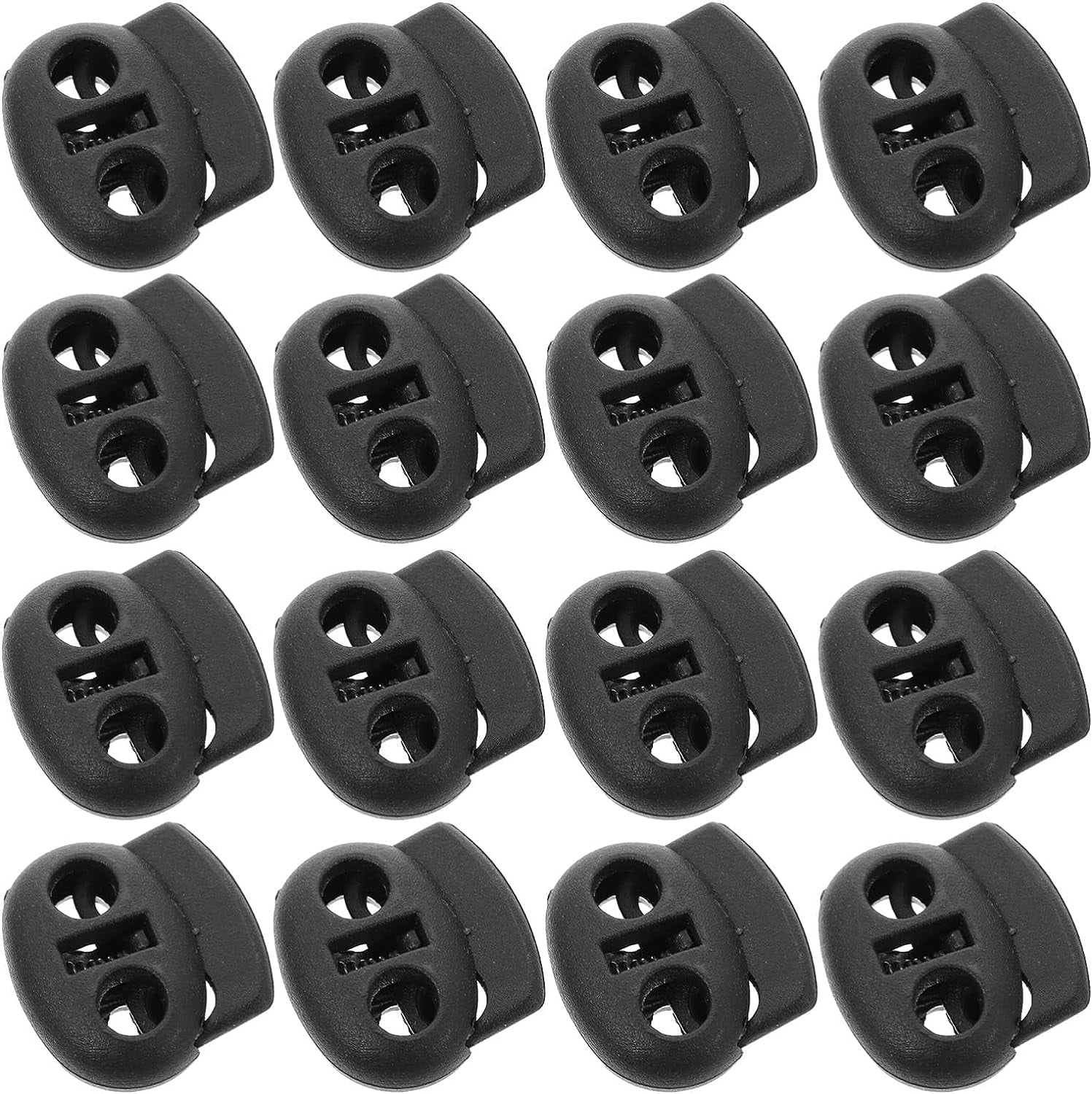 Round Shoe Laces Plastic Cord Locks 200Pcs Double Hole Spring Cord