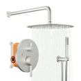 thumbnail image 1 of Round Shower System,Rainfall Shower Faucet Set Complete with High Pressure 12" Rain Shower head and Handheld Shower Set,Shower Valve Trim Kit, Brushed Nickel, 1 of 8