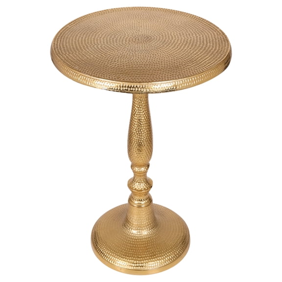 Round Side End Table - Metal Coffee Table for Living Room, Balcony & Bedroom (Gold 3)