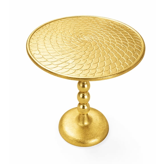 Round Side End Table - Metal Coffee Table for Living Room, Balcony & Bedroom (Gold 4)