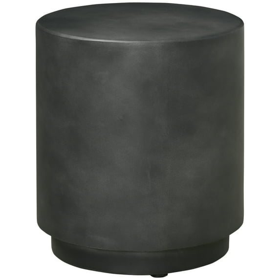 Round Side Table: Concrete Finish Accent Table for Indoor & Outdoor Use