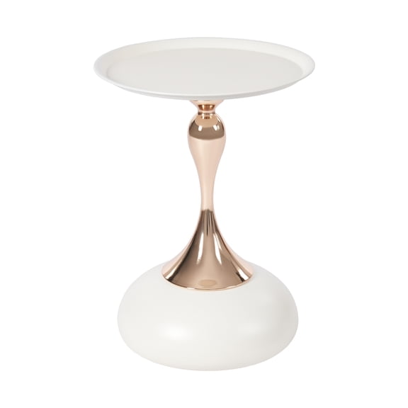 Round Side Table,Metal End Table with Mermaid Pillar Modern Nightstand Small Drink Table Floor Standing End Table for Living Room Corners Office