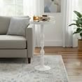 thumbnail image 1 of Round Side Table - Modern Accent Table for Small Spaces - White & Gold, 1 of 9
