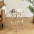 thumbnail image 1 of Round Side Table, Modern Small End Table for Living Room, Wood Accent Drink Table for Small Space with Solid Wood Legs, Easy Assembly, Rustic White Oak, 1 of 16