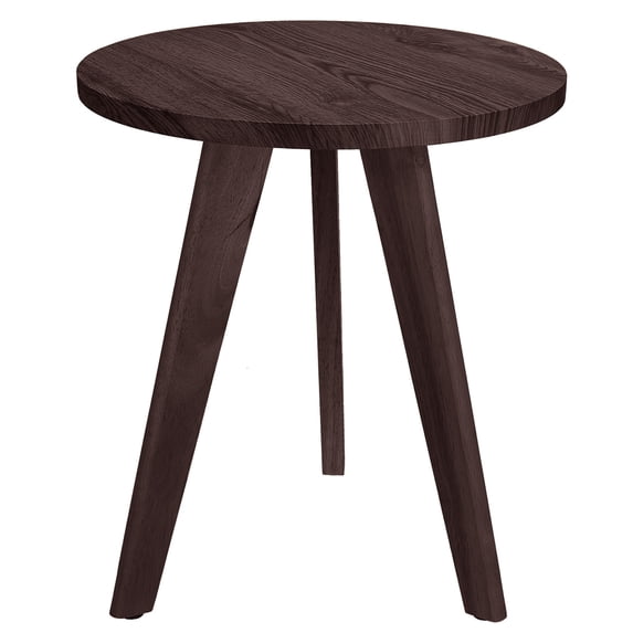 Round Side Table, Nightstand Coffee End Table for Living Room, Bedroom, Small Spaces, Easy Assembly Decro with Wood Legs, Brown 15.7 x 17.7 inches
