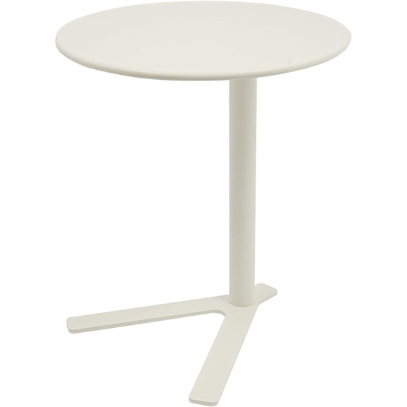 Round Side Table, Small C Shaped End Table, Couch Side Table, Modern Coffee Table, Bedside Snack Table with Y Shaped for Living Room Bedroom Office Apartment (White, 18.9x22in)