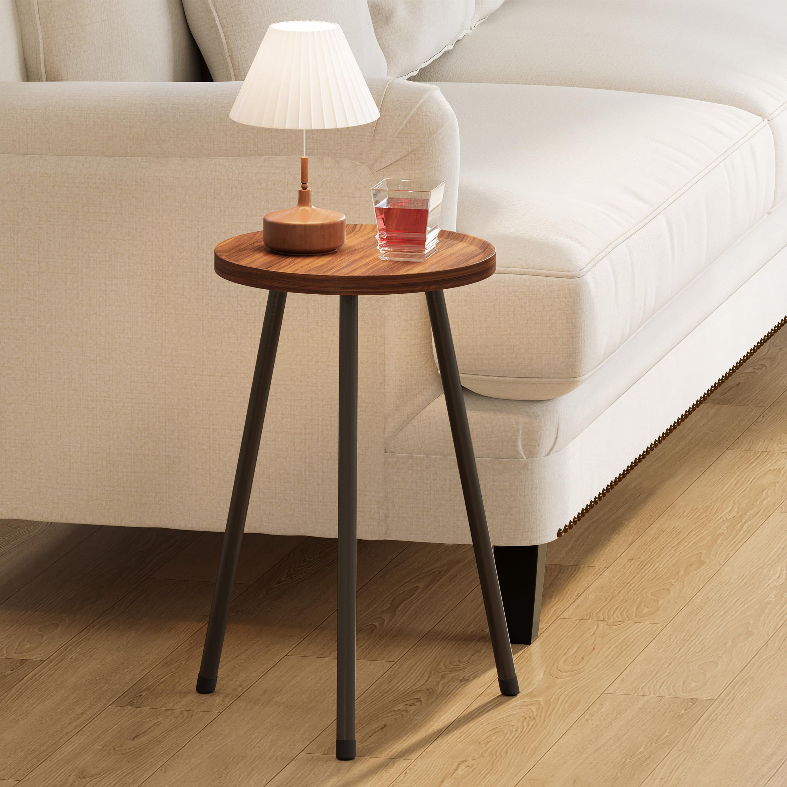 Small Rounded Simple Tables Round Side Table, Small End Table, Drink Table for Couch, Mini Tea ...