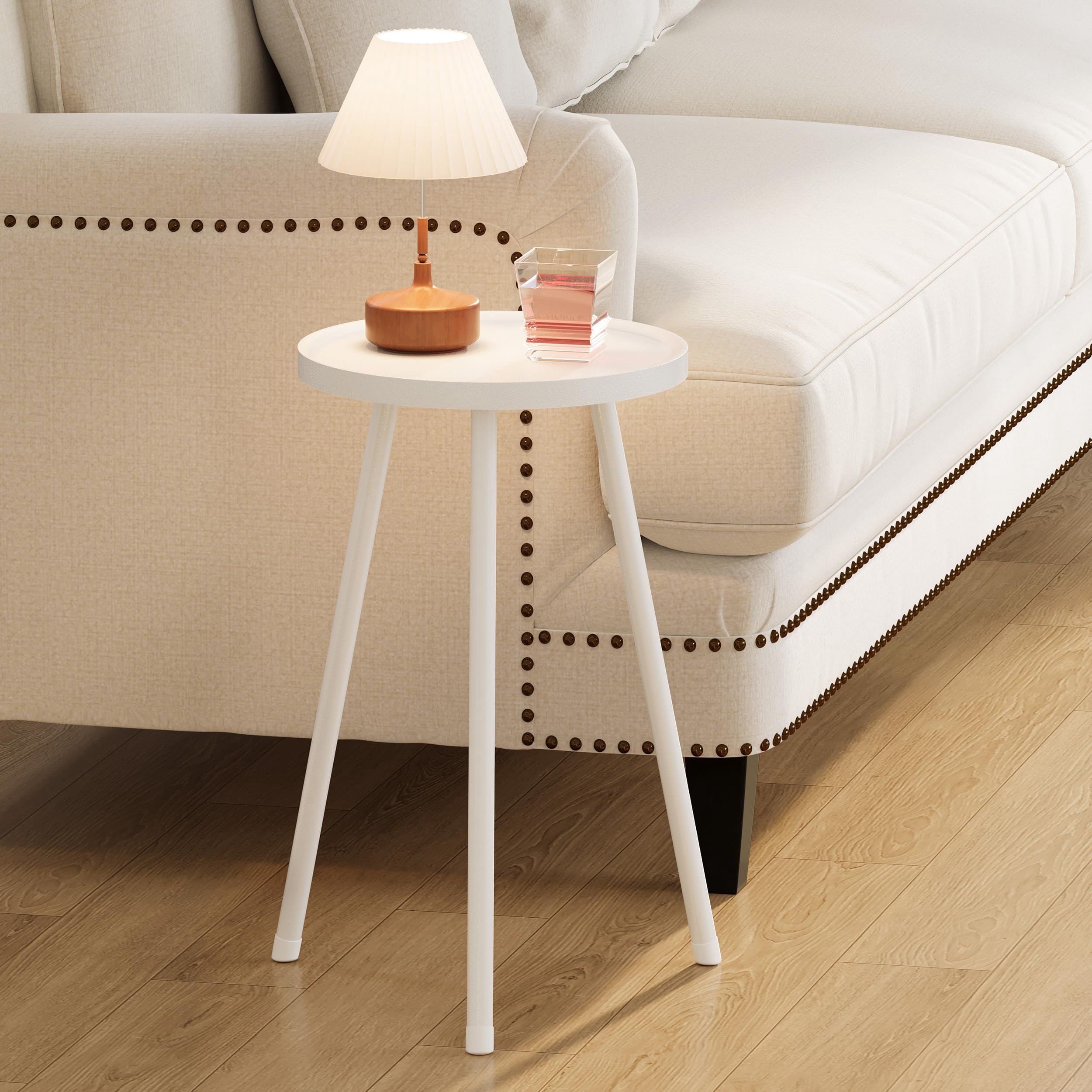 Small Rounded Simple Tables Round Side Table, Small End Table, Drink Table for Couch, Mini Tea ...