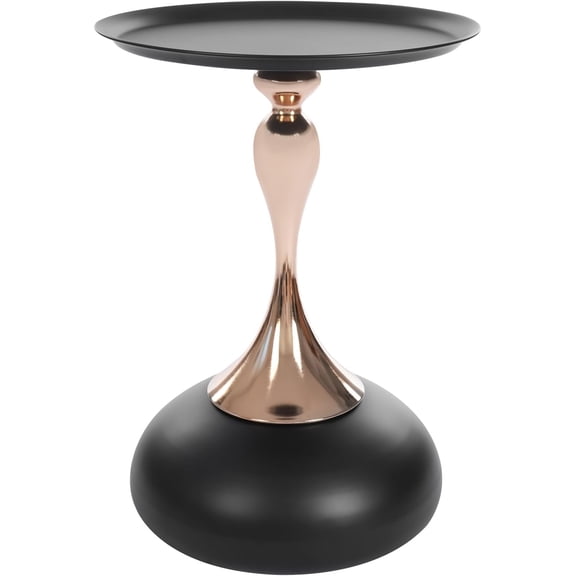 Round Side Table Small Savage Waist French Small Tea Table for Living Room Sofa Side Bedroom Bedside Table Simple Modern Small Round Table Black