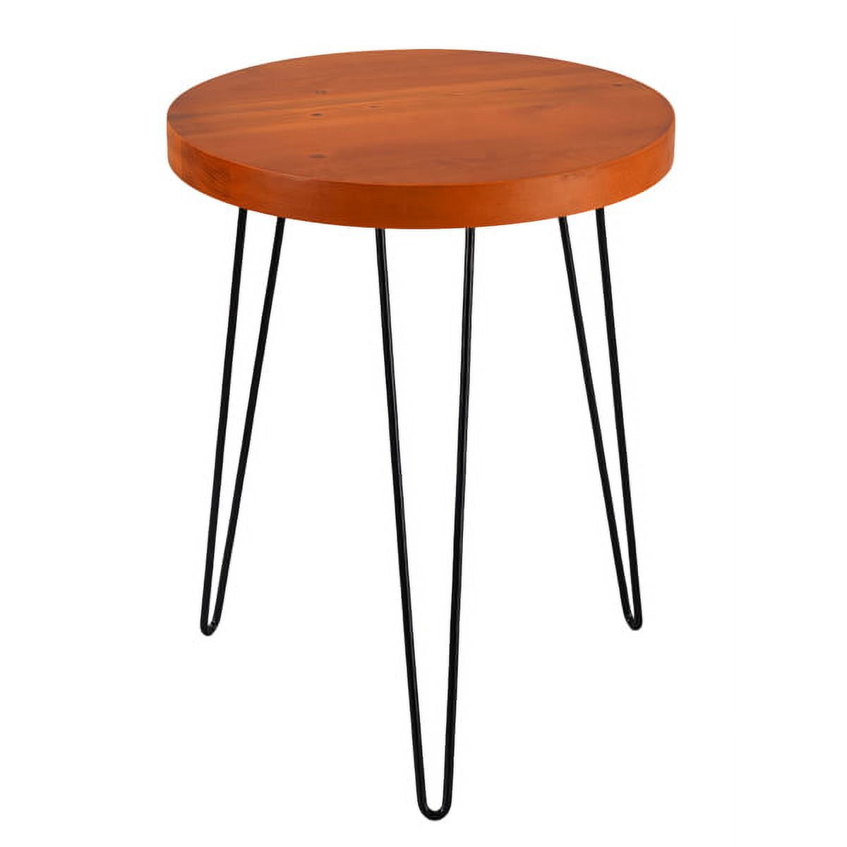 Round Side Table, Wood Top End Table, Nightstand/Small Coffee Table for