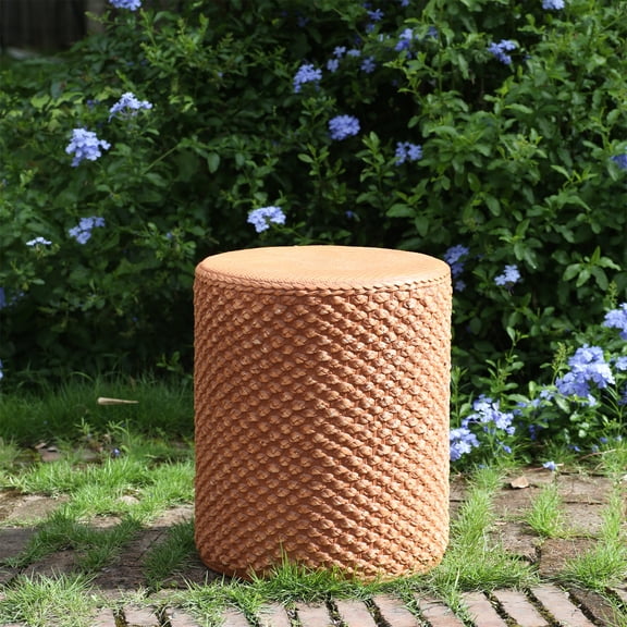 Round Side Table for Garden Balcony Deck, Brown