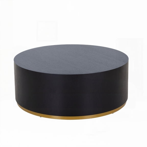 Round Side Table for Living Room - Black & Fully Assembled - MDF Composite