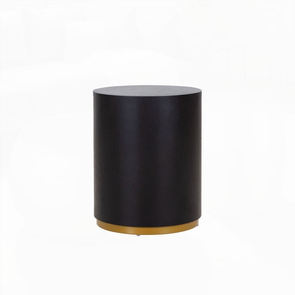 Round Side Table for Living Room - Fully Assembled Coffee Table in Black MDF