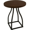 thumbnail image 1 of Round Side Table with Metal Pedestal Base (Brown), 1 of 8