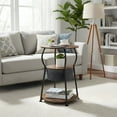 thumbnail image 1 of Round Side Table with Storage - Art Deco Design - Small Space Solution, 1 of 8