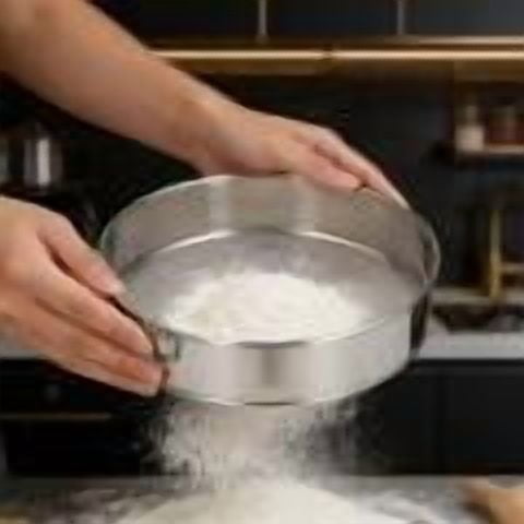 Round Sifter 80 Mesh Large Size Silver Titanium Plated Filter Anti Stick Coated Stainless Steel Flour Sieve for Powdered Sugar Cocoa Powder