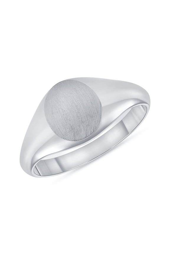 Round Signet Ring in Sterling Silver