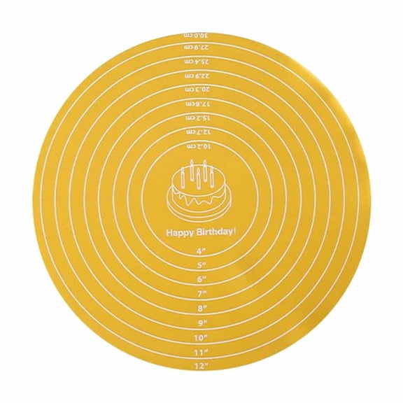 Round Silicone Baking Mat, Non- Thick Dough Rolling Kneading Pad for Cake Turntable, Food Grade Heat Resistant Non-Stick, Easy to Clean for Baking Pastry Bread Cookies Countertop Use