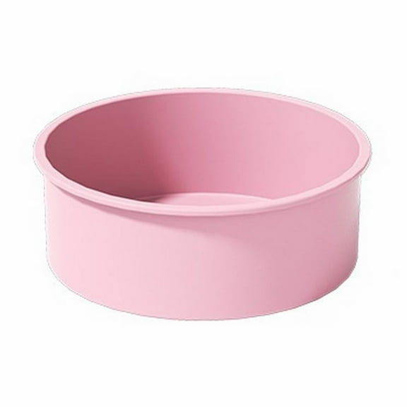 Round Silicone Cake Molds, 6-Inch Nonstick & Quick Release for Layer, Smash & Cheese Cakes, Suitable for Oven and Microwave (Pink/1 Pcs) 6.0x2.3"