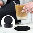 thumbnail image 1 of Round Silicone Coasters Set of 6 with Holder, Thick Non-Slip Heat Resistant Cup Mat for Cold and Hot Drinks, Tabletop Protector for Home and Office Black, 1 of 3