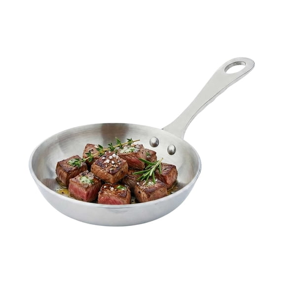Met Lux Round Silver Stainless Steel Mini Sauce Pan - 7" x 3 1/2" x 2" - 1 count box