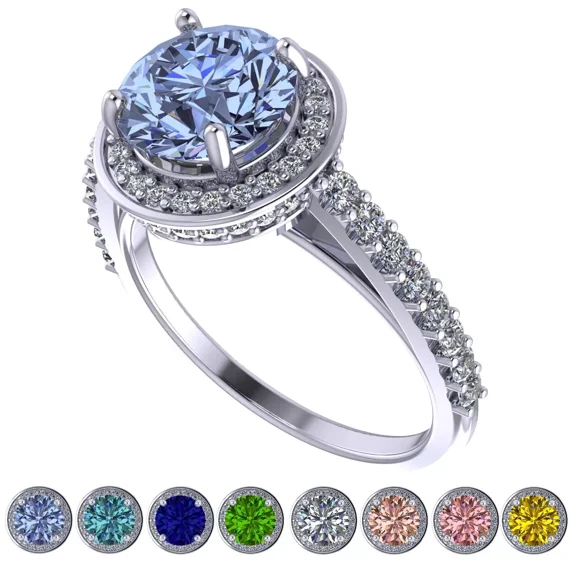 NANA Jewels 2ct Pure Brilliance Zirconia Halo Engagement Ring-Round Cut-March-10
