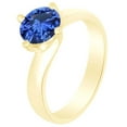 thumbnail image 1 of AFFY Round Simulated Blue Sapphire Solitaire Ring 1 Cttw 14k Yellow Gold Over Sterling Silver-8.5, 1 of 1