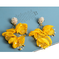 thumbnail image 1 of Flower Petal, Pearls, and Crystal Drop Earrings, 1 of 7
