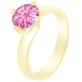 thumbnail image 1 of AFFY Round Simulated Tourmaline Solitaire Ring 1 Cttw 14k Yellow Gold Over Sterling Silver-9, 1 of 1