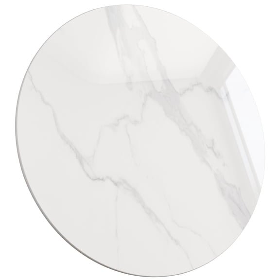 SSTBLEV Round 15.7 inch White Sintered Stone Table Top, 0.43 inch Thick for Bar