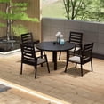 thumbnail image 1 of LeisureMod Chelsea 48" Round Black Aluminum Outdoor Patio Dining Table – Modern 4-Seater for Backyard or Deck, 1 of 8