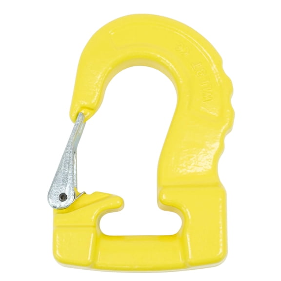 3 Ton Round Sling Hook with Safety Latch  Heavy Duty Rigging Hook for Round Nylon Slings, Lifting & Hoisting Equipment - Yellow