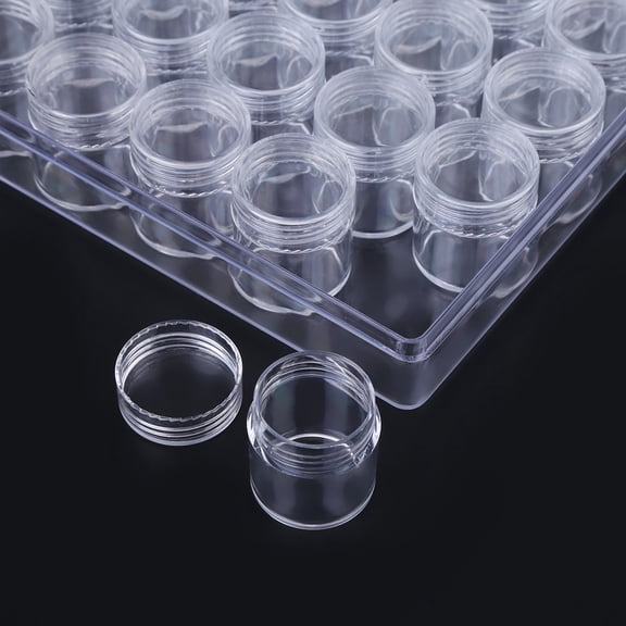 Round Small Containers, Compact Plastic PP Material Clear Container Jars, Plastic Containers, For Storing Earrings Rings For Displaying Rhinestone Beads
