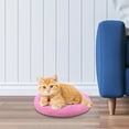 thumbnail image 1 of Round Small Dog Bed with Raised Rim - Comfortable Nest Bed Size 11.81 Inches (Pink), 1 of 5