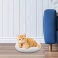 thumbnail image 1 of Round Small Dog Bed with Raised Rim - Comfortable Nest Bed Size 11.81 Inches (White), 1 of 5